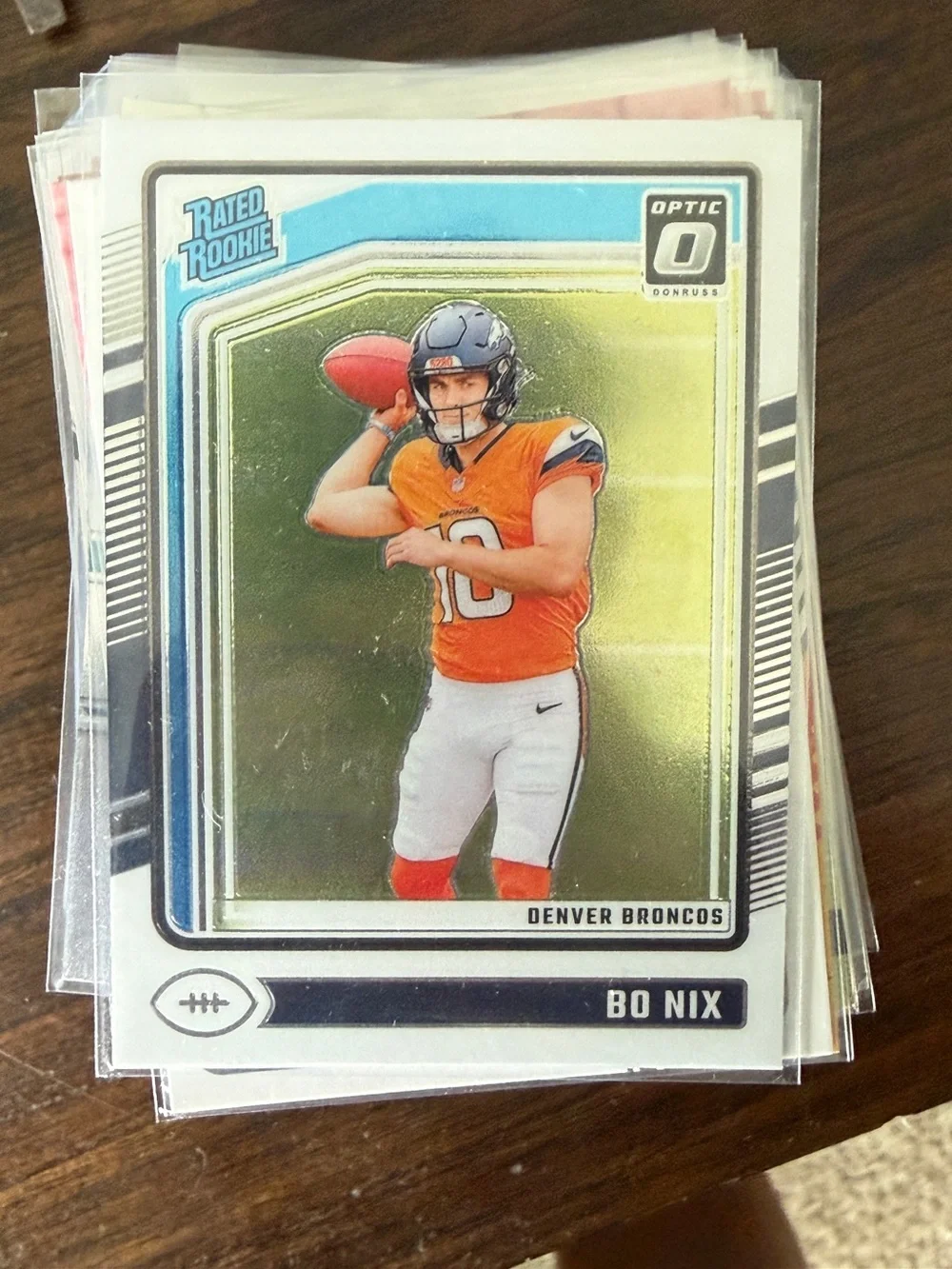 Bo Nix Denver Broncos Rookie Football Card - Orange/White